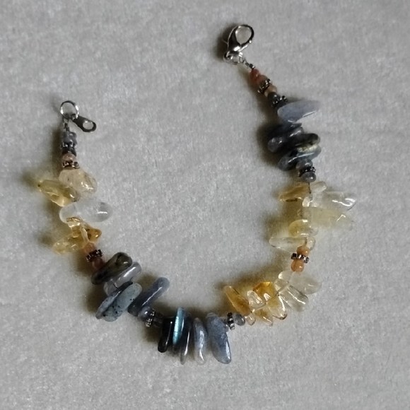 Hand Crafted Jewelry - HAND CRAFTED CITRINE AND LABRADORITE BRACELET